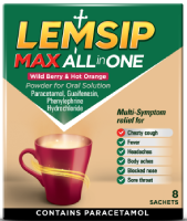 Lemsip Max All in One Cold & Flu Wild Berry & Hot Orange Powder for Oral Solution 8s